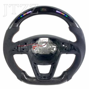 Volante Deportivo para <span class=keywords><strong>SEAT</strong></span> <span class=keywords><strong>LEON</strong></span> SC CUPRA Ibiza, con Pantalla LED, Cuero y Fibra de Carbono, Accesorios para Auto - Product Image 1