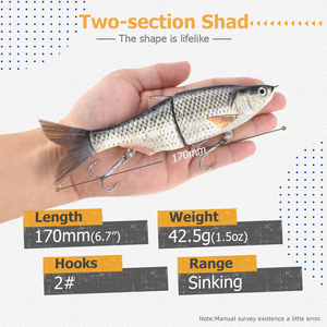 Esche da pesca realistiche in fibra di pesca con esca singola intagliata - Product Image 2