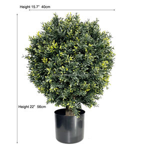 Plantas artificiales y vegetación Simulación Topiary Ball Bonsai Green Faux Boxwood Trees Potted High Quality <span class=keywords><strong>Buxus</strong></span> 60Cm - Product Image 3