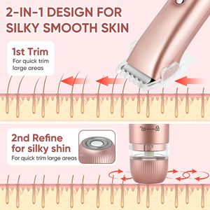 Rasoir électrique double tête étanche IPX7 rechargeable, tondeuse corporelle et faciale sans fil pour usage domestique - Product Image 3