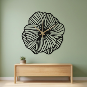Minimalist Metal Wall Clock Abstract Flower Design Quartz Analog Silent Living Room Decor Hanging Clock - Product Image 3