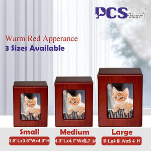 Guci Kayu, Guci Hewan Peliharaan untuk Abu Anjing dan Kucing, Suvenir Hewan Peliharaan dengan Bingkai Foto, Permukaan Halus untuk Kemudahan Pembersihan - Product Image 3