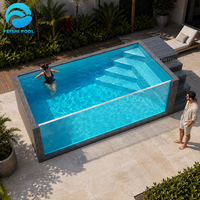 Piscine hors sol professionnelle en fibre de verre, grand spa jacuzzi de 40 pieds sur 20 pieds, construction étanche pour jardin et fitness