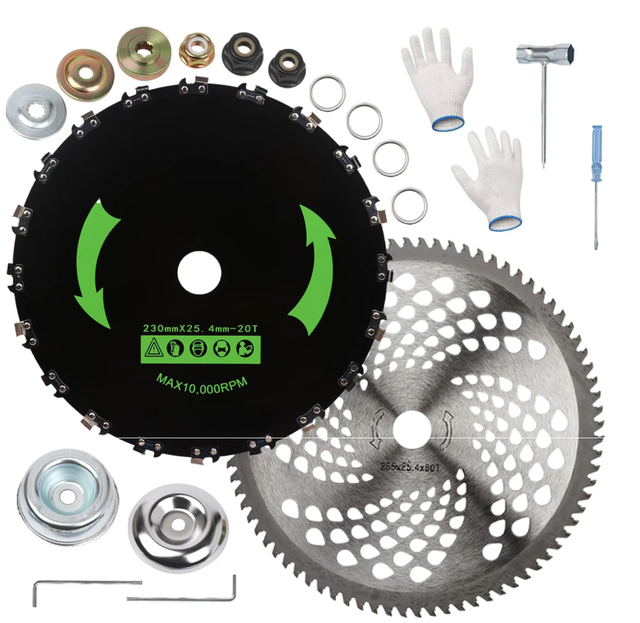 High Quality Professional 40T 60T 80T Circular Mower Brush Grass Cutter Spare Parts Metal Cutting Blades with Chain