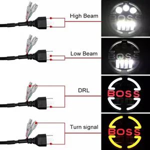 7 pouces rond 65w LED phares DRL avec clignotant Angel Eyes pour voiture SUV <span class=keywords><strong>moto</strong></span> Accesorios Para Motos - Product Image 5