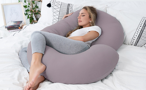 Natural Purple Pregnancy <b>Pillows</b> for Sleeping <b>Maternity</b> <b>Pillow</b> with Cooling Cotton Cover, C Shaped for Pregnant Women - Product Image 3
