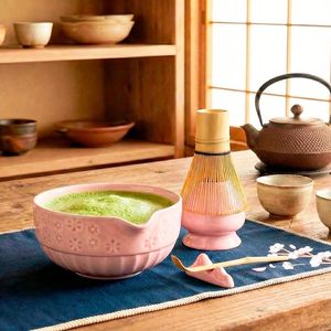 Geling 2025 – Nouveau Bol à Matcha Rose Personnalisé avec Bec Verseur, Kit Complet <span class=keywords><strong>de</strong></span> Thé Matcha en Gros, Passoire à Matcha avec Boîte Cadeau - Product Image 2