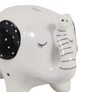 Salvadanaio a forma di elefante in gres, scultura decorativa per casa, ufficio, camera, mensola - Product Image 6