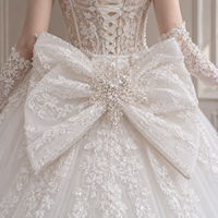 Robe de mariée sirène de luxe à col montant, ornée de cristaux, avec corset perlé illusion, en dentelle et tulle, traîne cathédrale, vente en gros