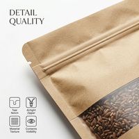 Bolsa de Papel Kraft Marrón Ecológica y Duradera Ximu, con Ventana Esmerilada, Cierre Autoadhesivo, para Envasar Alimentos y Snacks