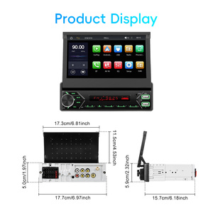Lecteur MP5 pour voiture Podofo 1 Din avec écran IPS 7 pouces, écran motorisé, CarPlay sans fil, Android Auto, DAB, double USB Type-C + MIC, autoradio - Product Image 4