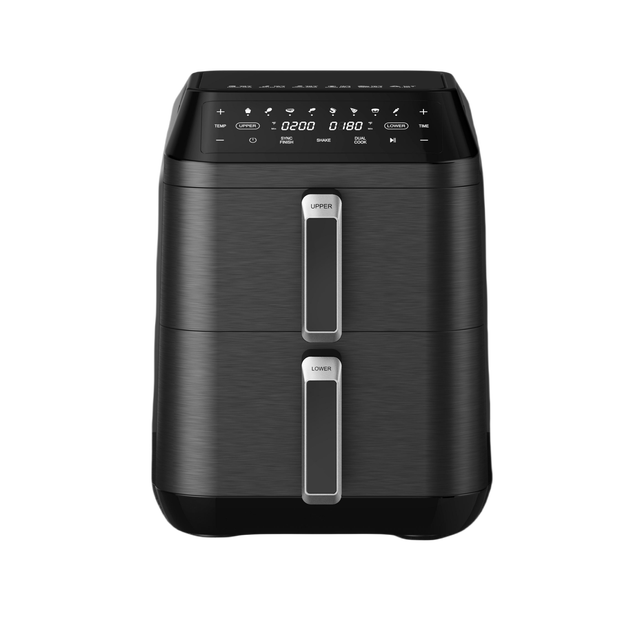 New Design Upper and Lower Heating,Large Capacity 12 Liter Electric Smart Digital Dual Basket Overheat Touch Screen Air Fryer