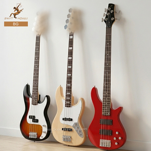 Disponibile all'ingrosso: <span class=keywords><strong>Basso</strong></span> Elettrico a 4 e <span class=keywords><strong>5</strong></span> <span class=keywords><strong>Corde</strong></span> con Corpo in Pioppo e Manico in Acero, Colori e Design Opzionali, Spedizione Veloce - Product Image 1