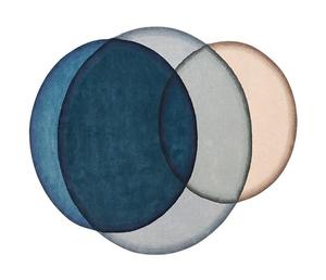 Tapis de luxe fait main en laine et soie, moderne, artistique, fluide, vert et bleu, à motifs floraux, tufté, à boucles, pour revêtement de sol - Product Image 3