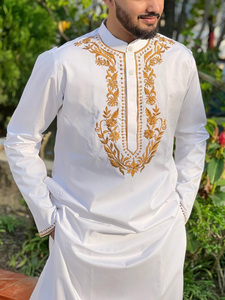 Completo Dashiki Primaverile e Autunnale da <span class=keywords><strong>Uomo</strong></span>, Stile Nazionale, Bianco Stampato, Casual Slim Fit con Collo Tondo e Maniche Lunghe - Product Image 4