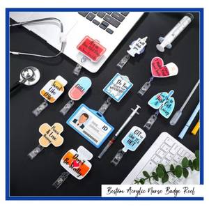 Bestom ที่ใส่กุญแจพยาบาลอะคริลิค & ม้วนป้ายหดได้อุปกรณ์เสริมสำหรับผู้ปฏิบัติงานด้านสุขภาพ - Product Image 2