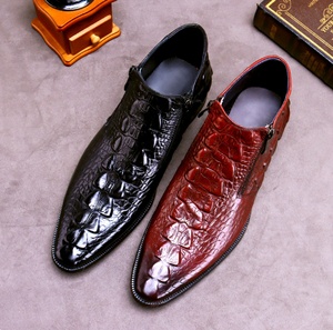 Chaussures habillées d'affaires pour hommes en cuir de vachette véritable haut de gamme, à lacets, respirantes, à bout fermé, motif floral, pour l'extérieur - Product Image 3