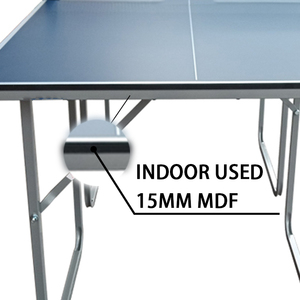 6FT Midsize Compact <strong>Foldable</strong> <strong>Table</strong> <strong>Tennis</strong> <strong>Table</strong> with MDF Material Blue Color Great for Small Spaces - Product Image 5