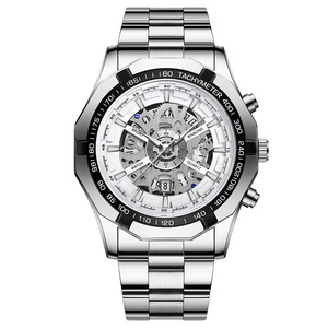 Relógio de Pulso Masculino Multifuncional de Luxo com Calendário, Quartzo, À Prova D'água, Banhado a Ouro, Tungstênio, Diâmetro do Mostrador 43mm, Liga Esportiva - Product Image 2