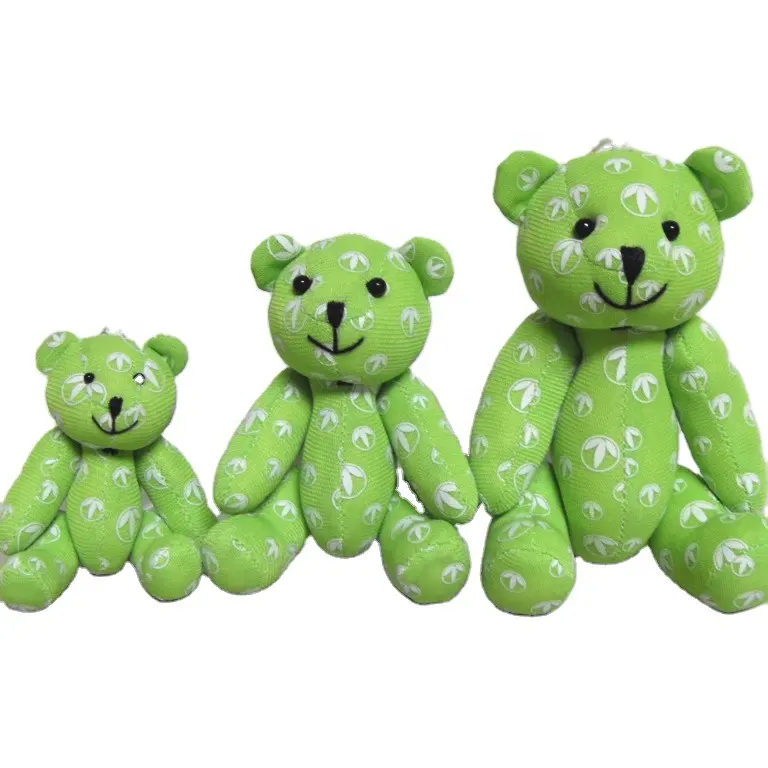 Hot sale customized cute soft green plush small teddy bear