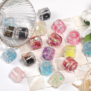 Nuevo Cubo de arena movediza luminoso Popular, accesorios de joyería de cuentas cilíndricas con lentejuelas translúcidas para bricolaje - Product Image 4