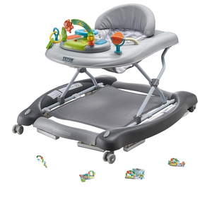 4-in-1 Plastic <strong>Baby</strong> Walker Foldable Activity Center 3 Adjustable Heights Music Toys Tray <strong>Bouncer</strong> for Toddler Boys <strong>Girls</strong> - Product Image 1