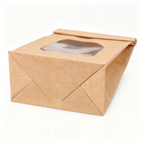 Sacs à pain en papier kraft brun avec fenêtre transparente, sacs d'emballage pour boulangerie, pour sandwichs, toasts, gâteaux, biscuits