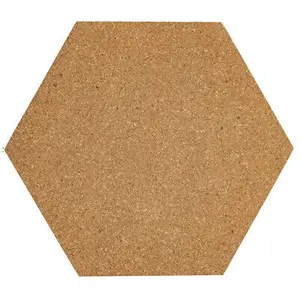 Papan gabus heksagon 12 "x 10.2"-1/2 ", papan dinding tebal Bulletincork berperekat dengan 100PCS pin tekan