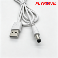 Weißes 5,5mm X 2,1mm DC-Stecker auf USB-A-Stecker Stromkabel Maßgefertigter Kabelbaum Professionelle Kabelkonfektion