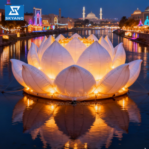 Luces Inflables de Flores Personalizadas para Ramadán, Loto Inflable Gigante Blanco con Luces LED Flotando <span class=keywords><strong>en</strong></span> <span class=keywords><strong>el</strong></span> <span class=keywords><strong>Agua</strong></span> - Product Image 6