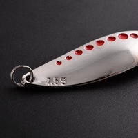 Leurre à points rouges en séquin, leurre à sangsue, longue portée, acier inoxydable, appât vivant, appât de pêche