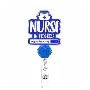Porte-badge rétractable avec clip pivotant, accessoires pour infirmières, porte-carte d'identité en acrylique brillant, vente chaude - Product Image 1