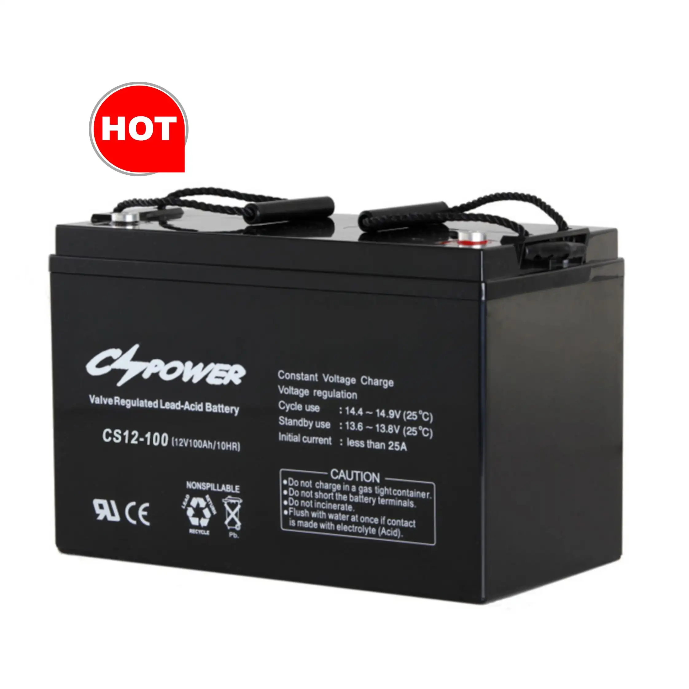 CSPower VRLA chumbo ácido bateria 12V100Ah para UPS acumulador Solar CS12-100