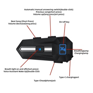 Soporte para Teléfono con Diseño Elegante BK, Resistente al Agua y con Cancelación de Ruido, Batería de 800 mAh para Motocicletas Universales - Product Image 2