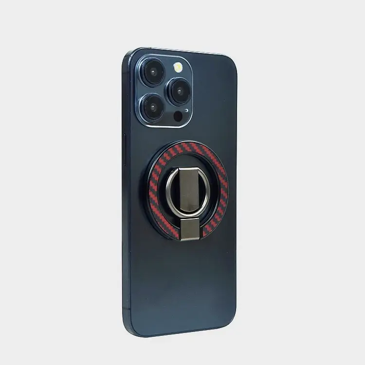 Suporte magnético de carbono para celular, suporte ajustável em liga de zinco para celular, suporte de suporte para iphone 15 14 13 max plus