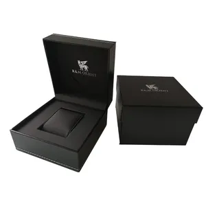 Caixa de embalagem de relógio masculino de couro, premium, embalagem personalizada