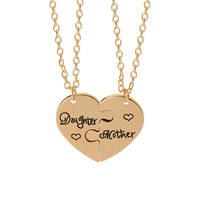 Sense Jewelry Collier mère-fille plaqué or 18 ct Collier cœur pour la fête des mères