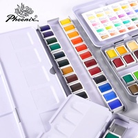 Phoenix 24 couleurs artiste fournitures d'art de haute qualité bloc de peinture aquarelle solide ensemble de couleurs à l'eau
