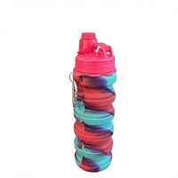 Bouteille d'eau de sport pliable en gel de silicone 500 ml, bouteille de voyage d'extérieur - Design créatif, 300 g, légère, unisexe