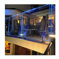 YL METAL Facile à Installer Verre Noir 316 Extérieur Maison Terrasse Véranda Piscine Clôture Balustrade Verre Balcon Garde-Corps