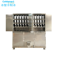 Machine à glaçons industrielle Coldsmart en acier inoxydable, compresseur moteur haute capacité 380V, automatique, garantie 1 an