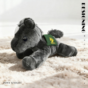 Mini caballo de simulación blanco muñeco de peluche decoración colgante Linda mascota juguete suave caballo enano negro Animal relleno juguete de peluche - Product Image 6