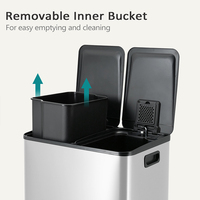 Poubelle de cuisine Recycler Prullenbak Poubelles de 13 gallons Poubelle à pédale Poubelle en acier inoxydable