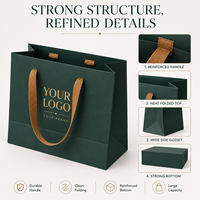Sacs de shopping de luxe en papier couché/carton ivoire écologiques avec poignées en ruban, logo personnalisé imprimé, recyclables en gros