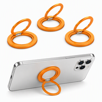 Soporte de Anillo para Teléfono Inteligente Elecom (Soporte para Dedo) con Rotación de 360 Grados, Protección Contra Caídas y Función de Soporte [Tipo Transparente] Plateado