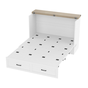 Modern Soft <b>Bed</b> <b>Queen</b> <b>Size</b> Murphy <b>Bed</b> Cabinet with Charging Station and Storage Drawer - Product Image 6