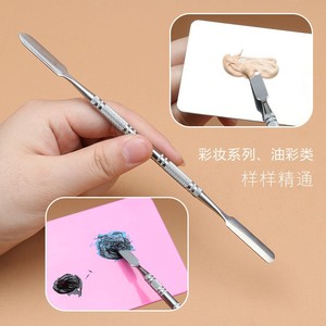เครื่องมือผสมเครื่องสำอางสำหรับช่างแต่งหน้า หัวแปรงสองด้านทำจากสแตนเลส สำหรับผสมครีมรองพื้นและสีต่างๆ - Product Image 2