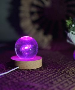 Base de luz de noche LED <span class=keywords><strong>3D</strong></span> de madera sólida creativa 2025, Base de lámpara de soporte de madera luminosa alimentada por USB para dormitorio minimalista - Product Image 3