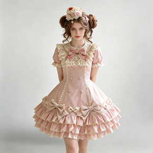 Abito Lolita con Colletto <span class=keywords><strong>Peter</strong></span> <span class=keywords><strong>Pan</strong></span> Arricciato, Costume Classico per Cosplay Anime, per Feste di Compleanno Femminili - Product Image 1