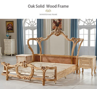 Lit en bois massif sculpté classique de l'usine Chuangdian Foshan, lit capitonné sur mesure, luxe léger, double, king size, style européen
